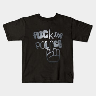 Fuck the police metal finger Kids T-Shirt